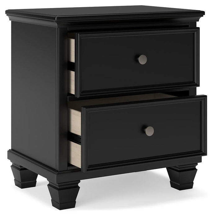 Lanolee California King Panel Bed with Mirrored Dresser, Chest and Nightstand