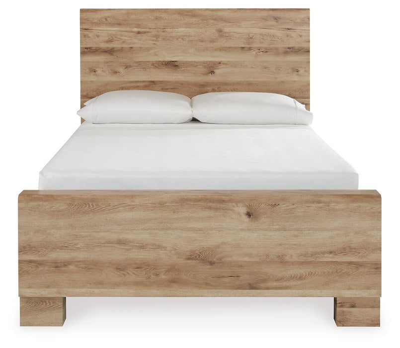 Hyanna Full Panel Bed with Storage with Mirrored Dresser