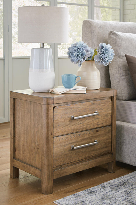 Cabalynn Queen Panel Bed with Storage with Mirrored Dresser, Chest and Nightstand