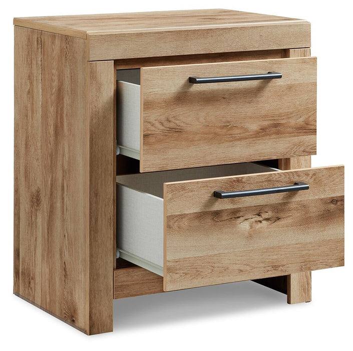 Hyanna Queen Panel Storage Bed, Dresser, Mirror and Nightstand