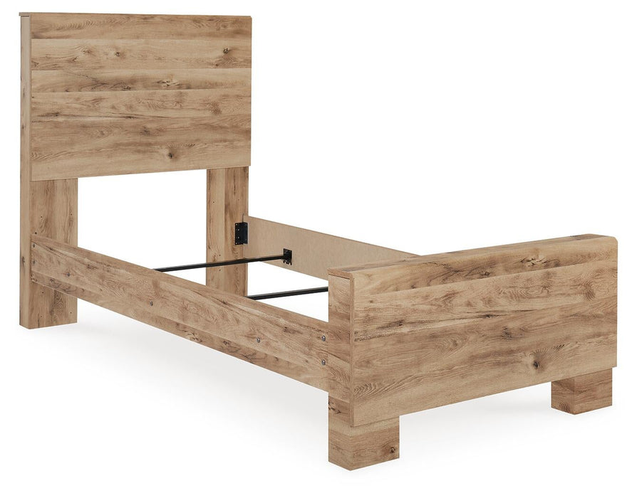 Hyanna Twin Panel Bed with Mirrored Dresser
