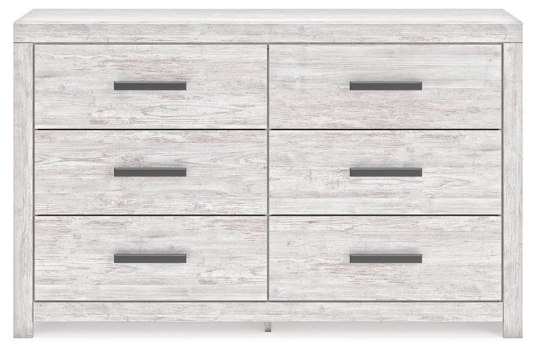 Cayboni Full Panel Bed with Mirrored Dresser