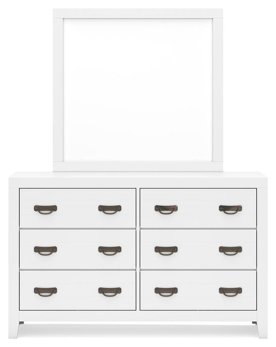 Binterglen California King Panel Bed, Dresser, Mirror, Chest and Nightstand