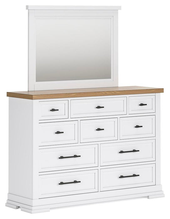 Ashbryn King Panel Storage Bed, Dresser, Mirror, Chest and Nightstand