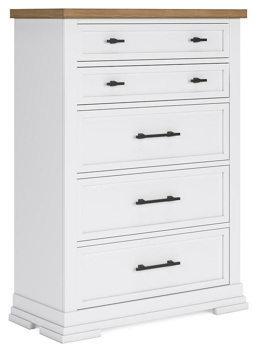 Ashbryn California King Panel Storage Bed, Dresser, Mirror, Chest and Nightstand