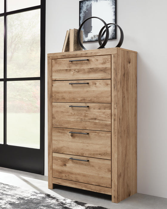 Hyanna Queen Panel Headboard, Dresser, Mirror, Chest and Nightstand