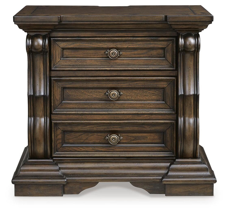 Maylee Queen Upholstered Bed, Dresser, Mirror, Chest and Nightstand