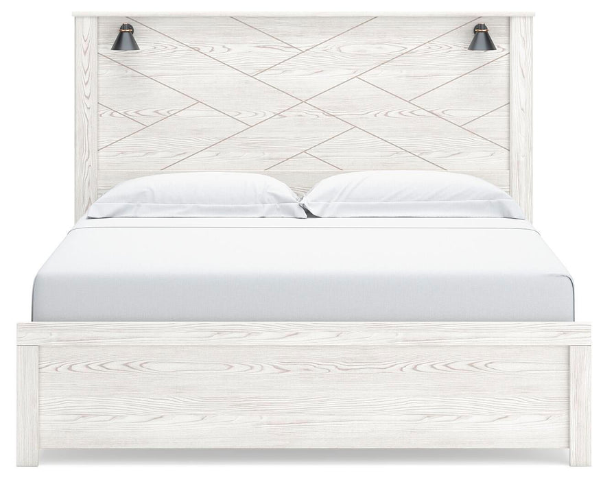 Gerridan King Panel Bed with Mirrored Dresser