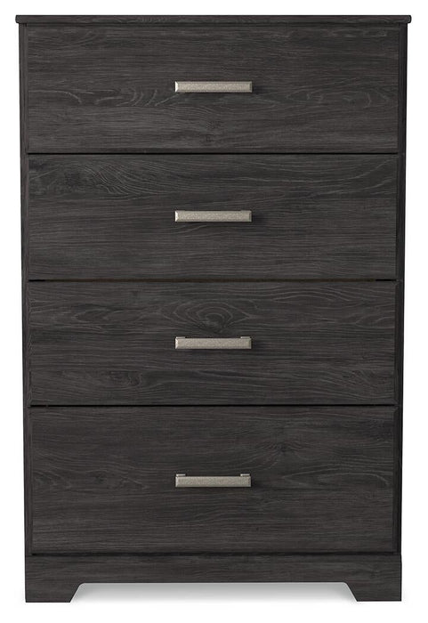 Belachime Queen Panel Bed with Mirrored Dresser, Chest and Nightstand