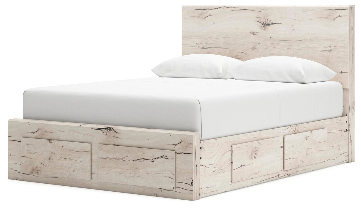 Lawroy Queen Panel Storage Bed, Dresser, Mirror, Chest and Nightstand