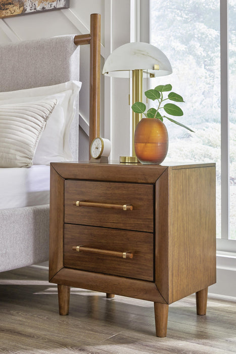 Lyncott King Upholstered Bed, Dresser, Mirror, Chest and Nightstand
