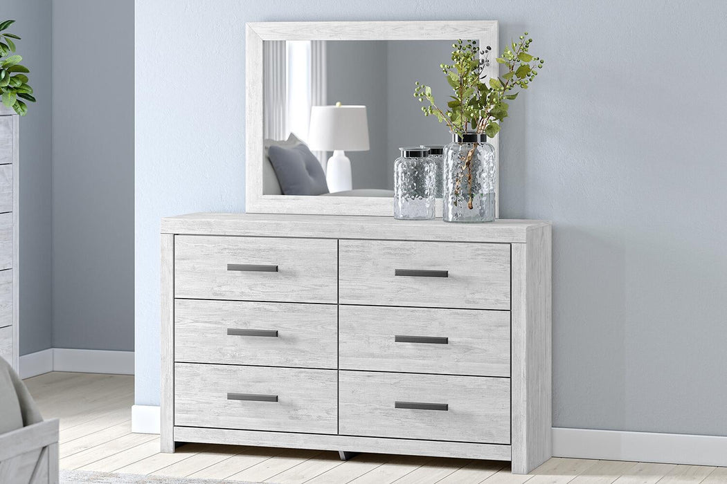 Cayboni Twin Panel Bed with Mirrored Dresser and Nightstand