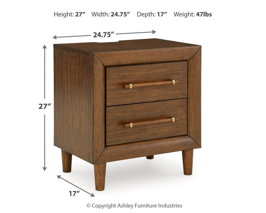 Lyncott Queen Upholstered Panel Bed, Dresser, Mirror, Chest and Nightstand
