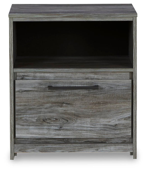 Baystorm King Panel Bed with Mirrored Dresser and Nightstand