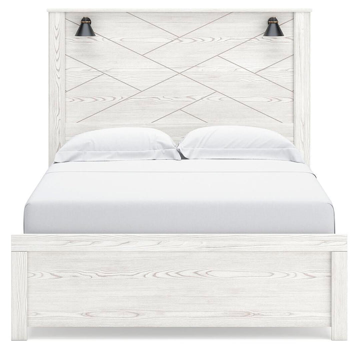 Gerridan Queen Panel Bed with Mirrored Dresser and Nightstand