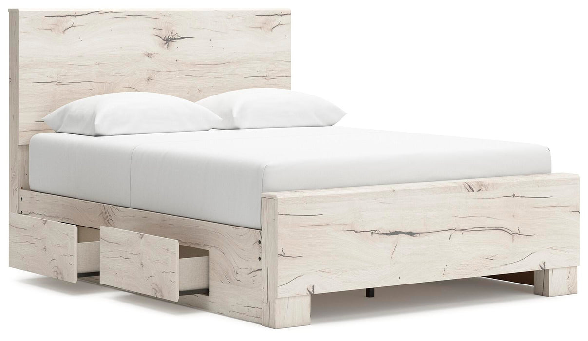 Lawroy Queen Panel Bed with Storage, Dresser and Mirror