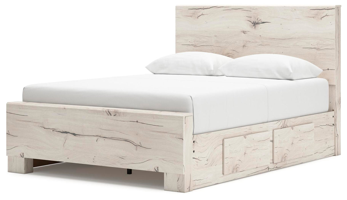 Lawroy Queen Panel Bed with Storage, Dresser and Mirror