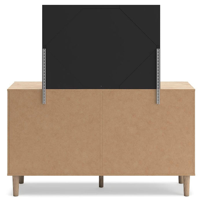 Cielden Full Panel Headboard with Mirrored Dresser