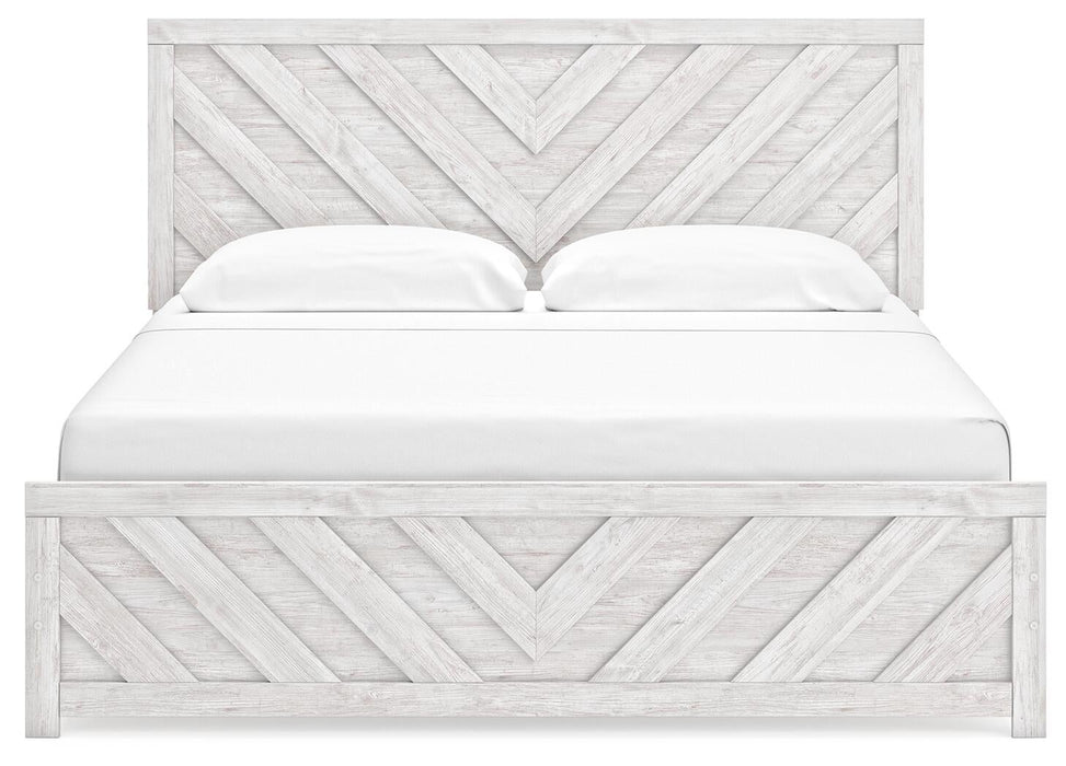 Cayboni King Panel Bed, Dresser, Mirror, Chest and Nightstand