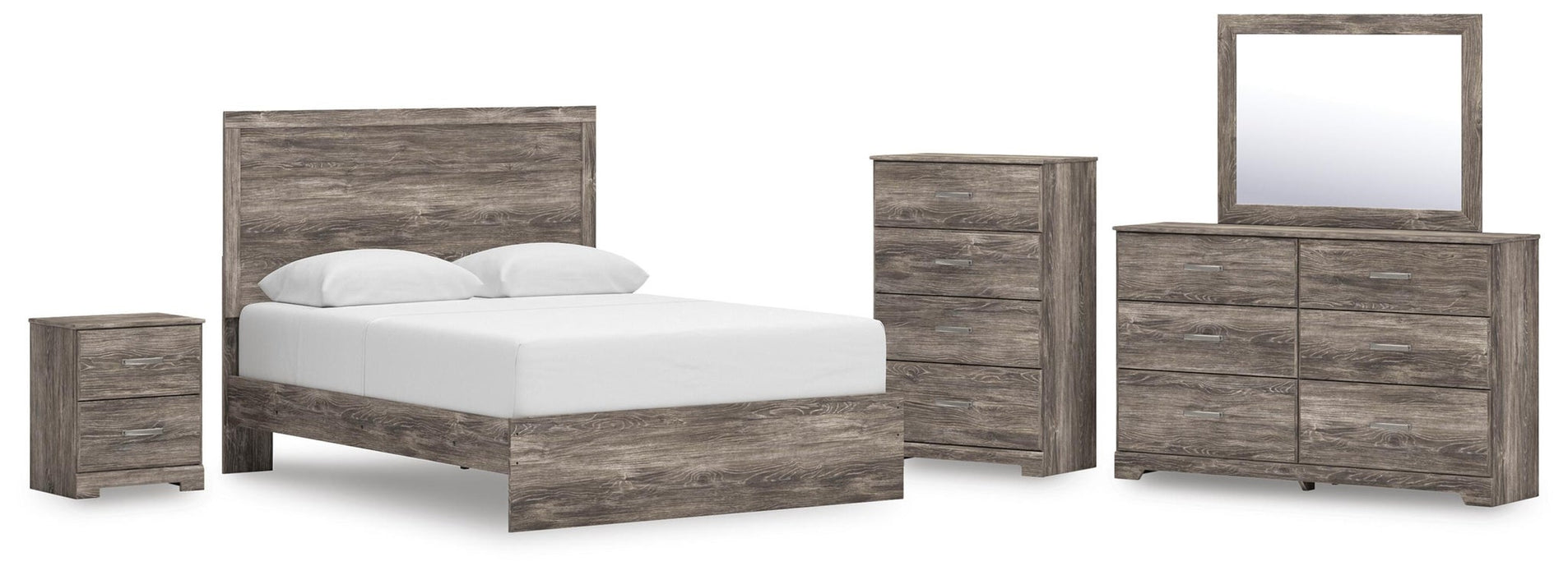 Ralinksi Queen Panel Bed, Dresser, Mirror, Chest and Nightstand