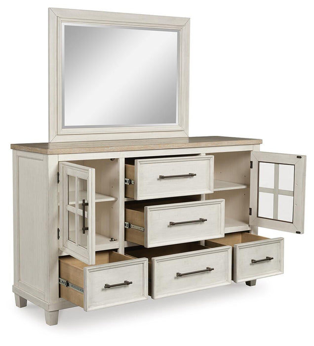 Shaybrock California King Panel Bed, Dresser and Mirror