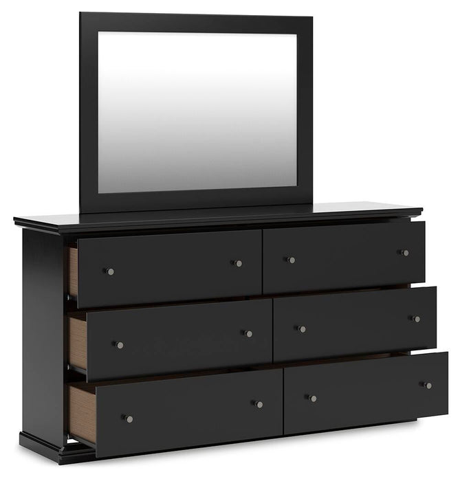 Maribel Full Panel Bed, Dresser and Mirror