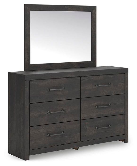 Delmorta Twin Panel Bed, Dresser, Mirror and Nightstand