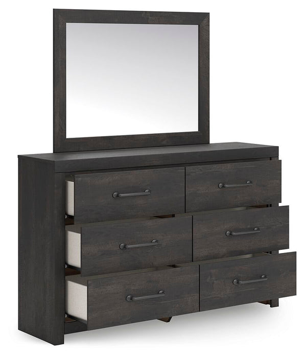 Delmorta Twin Panel Bed, Dresser, Mirror and Nightstand