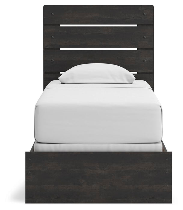 Delmorta Twin Panel Bed, Dresser, Mirror and Nightstand