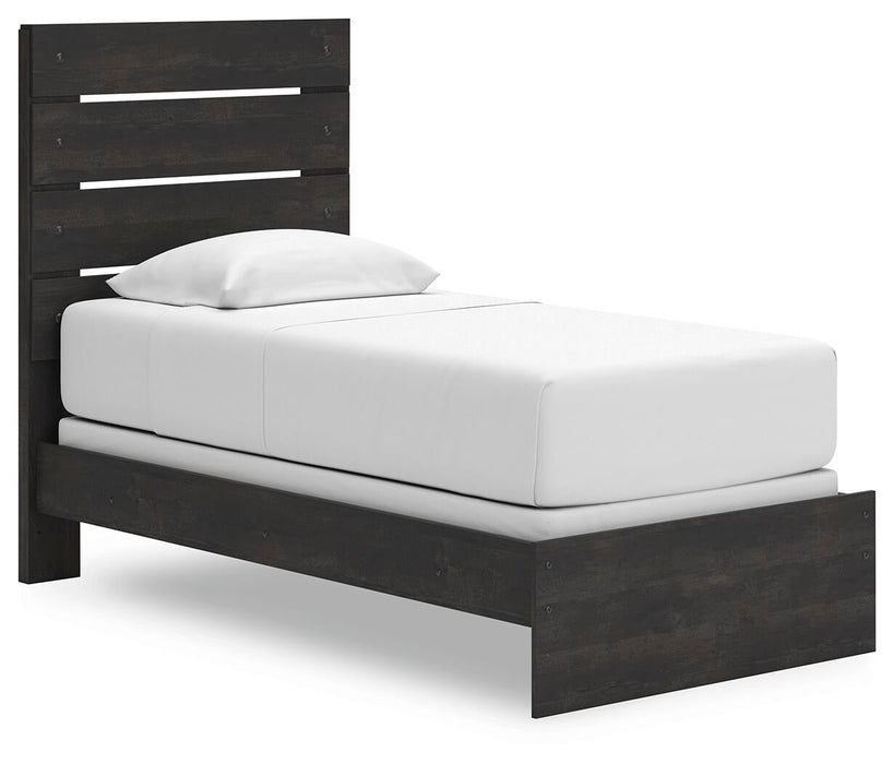 Delmorta Twin Panel Bed, Dresser, Mirror and Nightstand