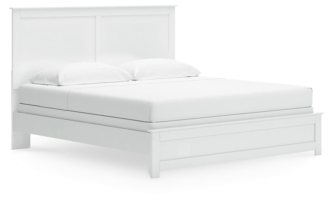 Bostwick Shoals King Panel Bed, Dresser, Mirror and Nightstand