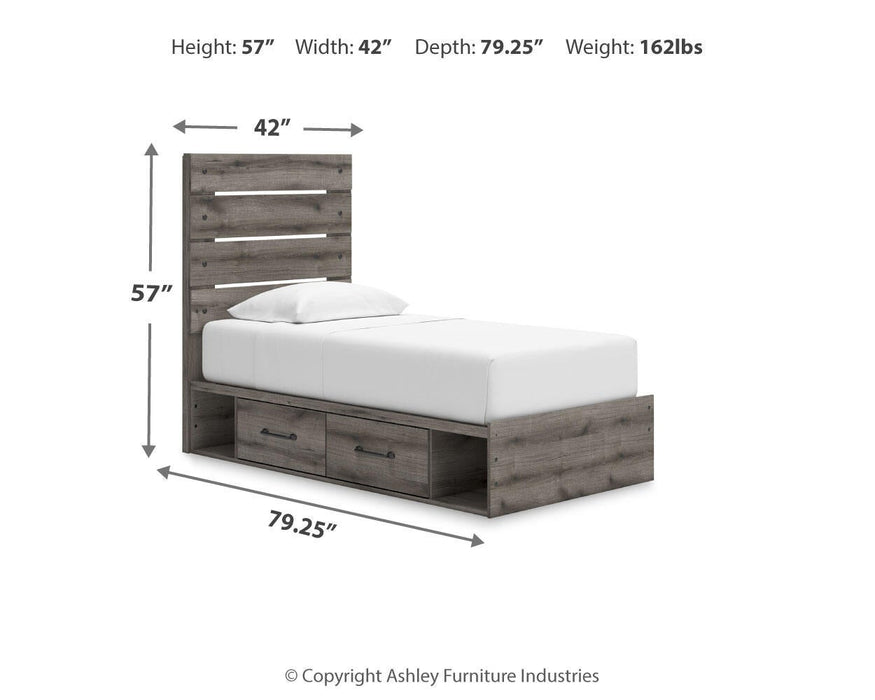 Urbanoore Twin Panel Storage Bed, Dresser and Mirror