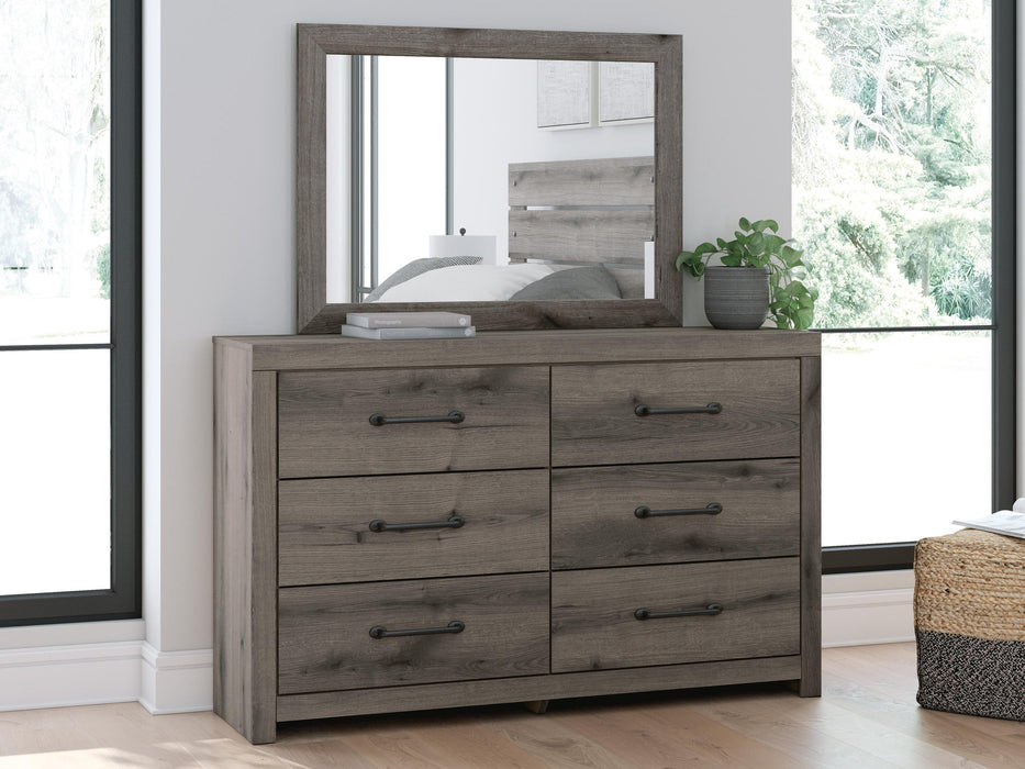 Urbanoore Twin Panel Bed with Storage, Dresser and Mirror