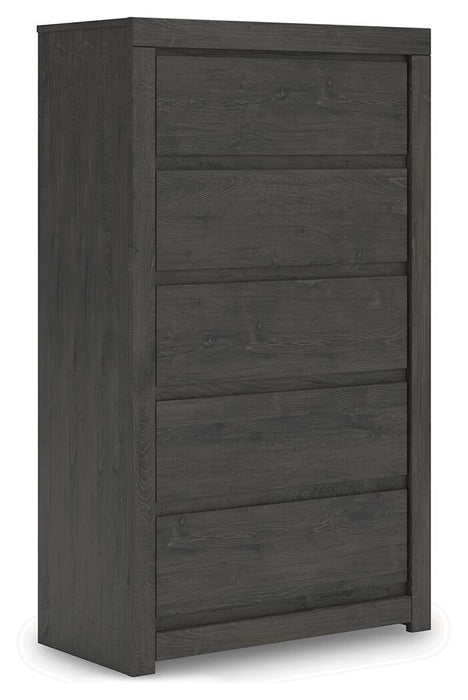 Parlayon Queen Panel Bed, Dresser, Mirror, Chest and Nightstand