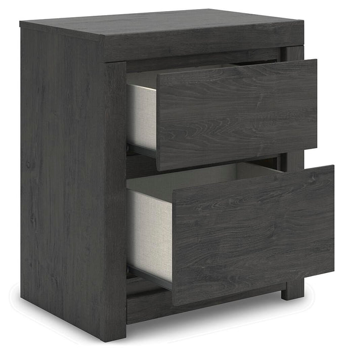 Parlayon Queen Panel Storage Bed, Dresser, Mirror and Nightstand