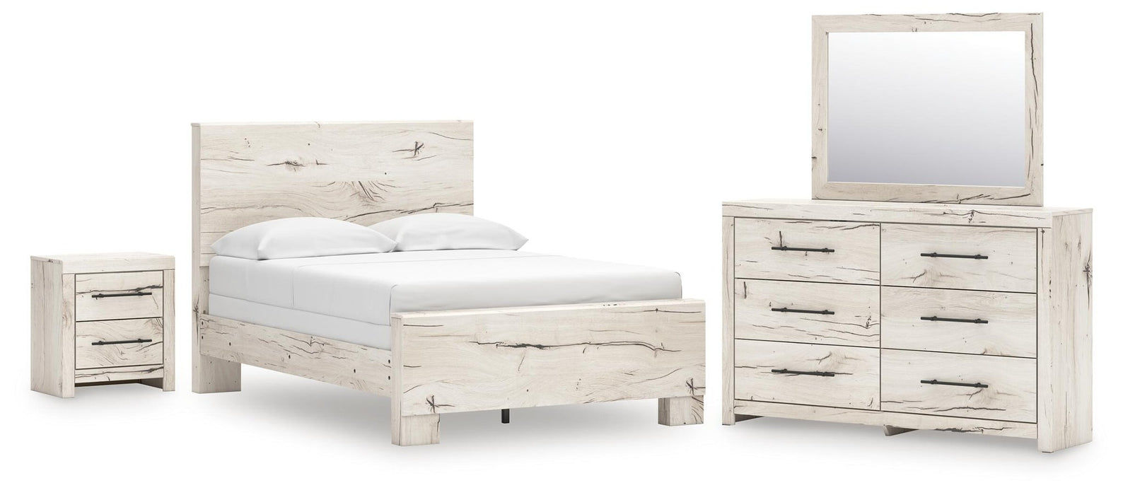 Lawroy Full Panel Bed, Dresser, Mirror and Nightstand