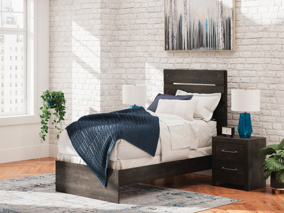 Delmorta Twin Panel Bed, Dresser and Mirror