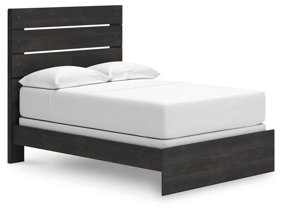 Delmorta Full Panel Bed, Dresser, Mirror and Nightstand