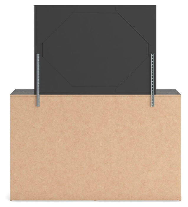 Delmorta King Panel Bed, Dresser, Mirror and Nightstand