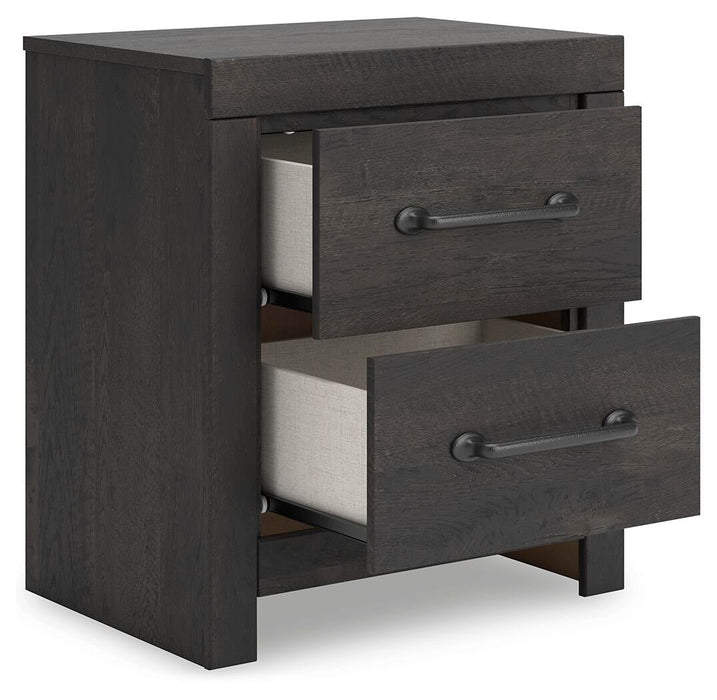 Delmorta King Panel Bed, Dresser, Mirror and Nightstand