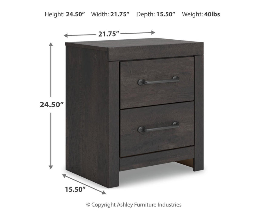 Delmorta King Panel Bed, Dresser, Mirror and Nightstand