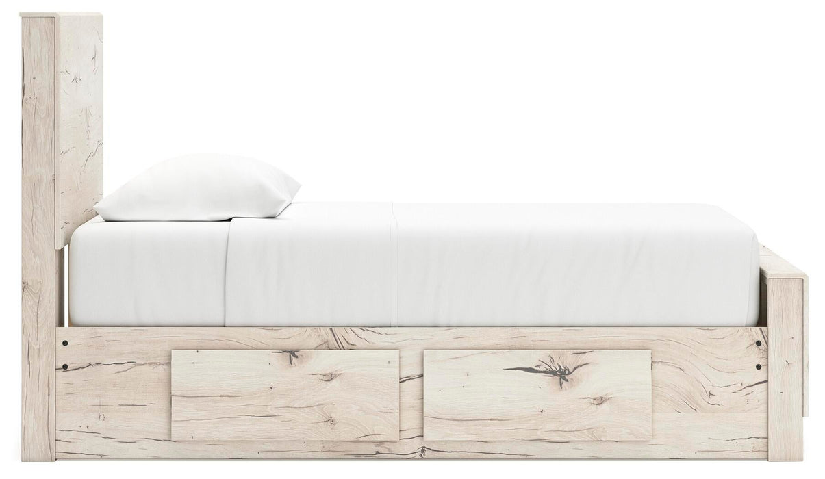 Lawroy Twin Panel Bed with Storage, Dresser and Mirror