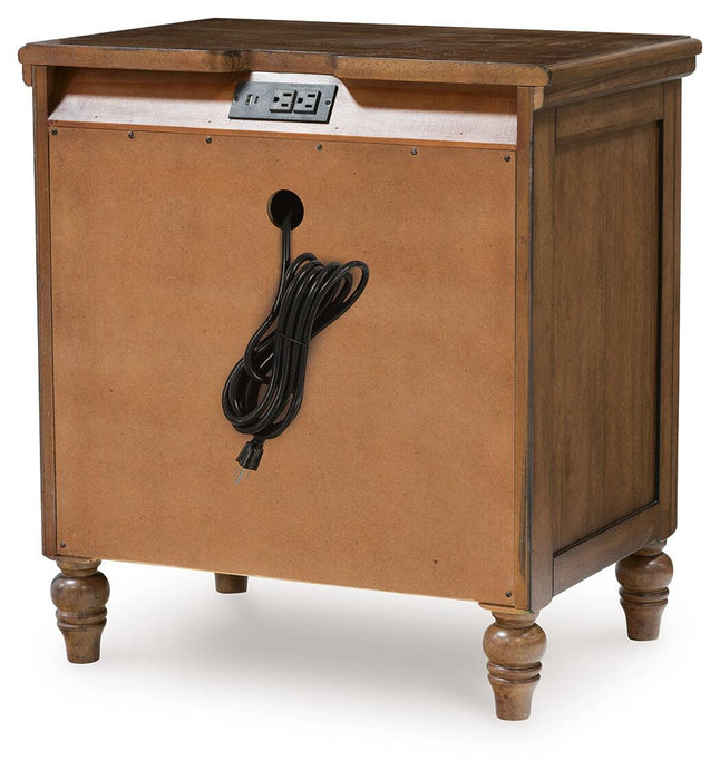 Sturlayne California King Upholstered Panel Bed, Dresser, Mirror, Chest and Nightstand