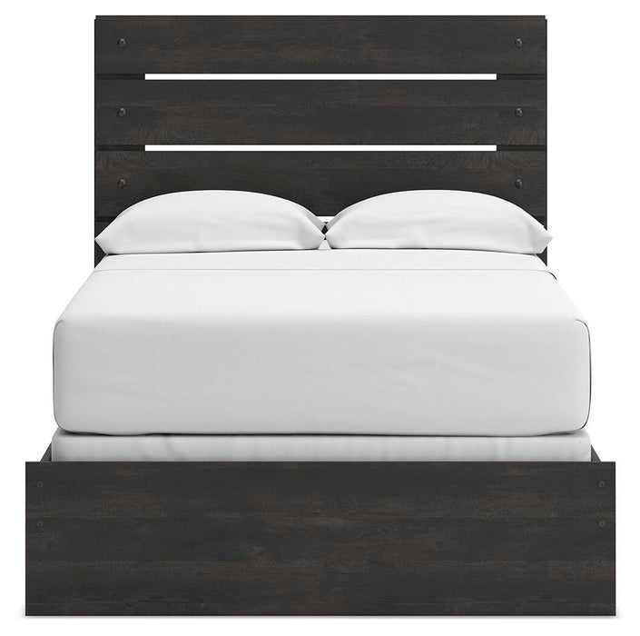 Delmorta Full Panel Bed, Dresser and Mirror
