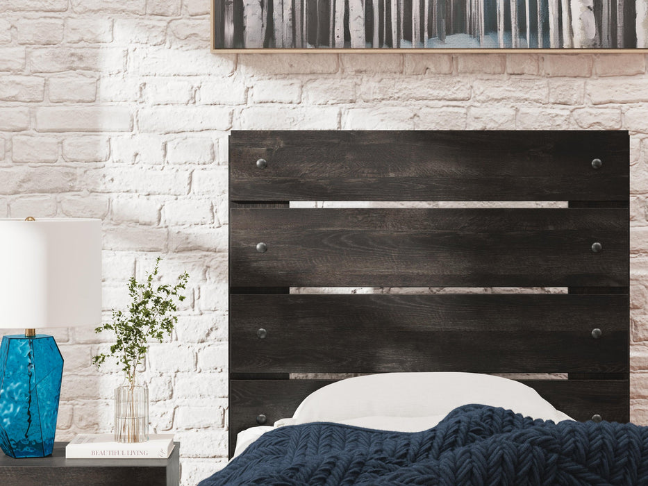 Delmorta Full Panel Bed, Dresser and Mirror