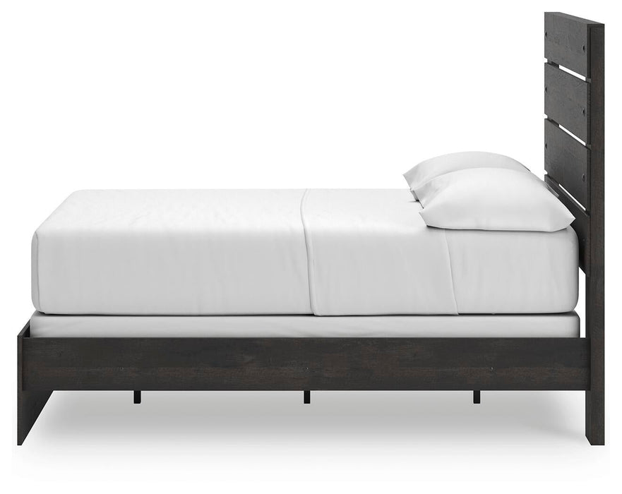 Delmorta Full Panel Bed, Dresser and Mirror