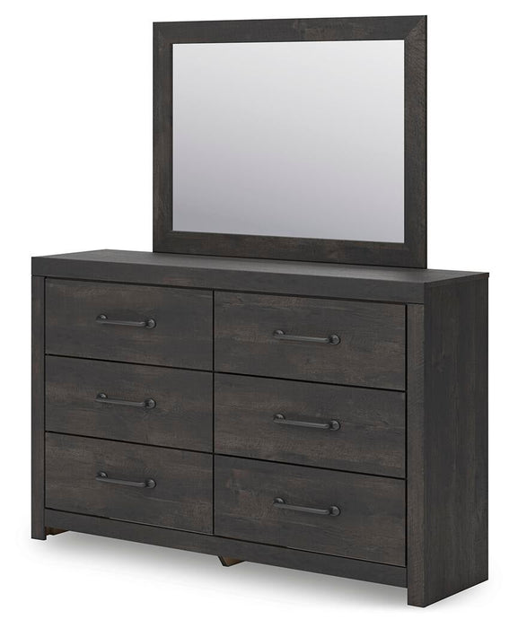 Delmorta Queen Panel Bed, Dresser and Mirror