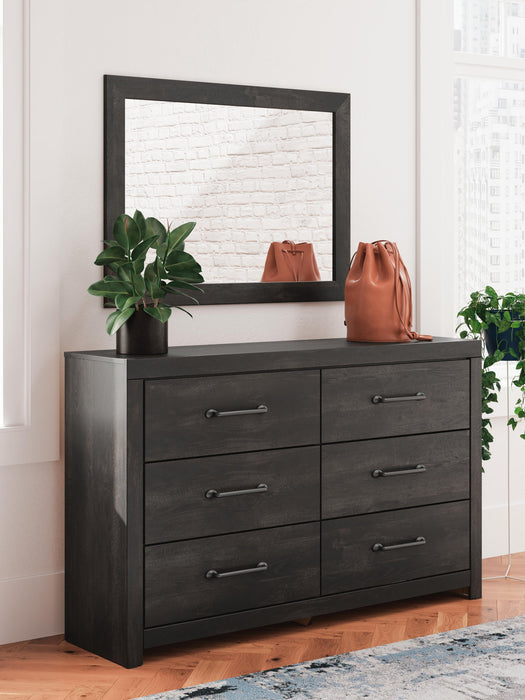Delmorta Queen Panel Bed, Dresser and Mirror
