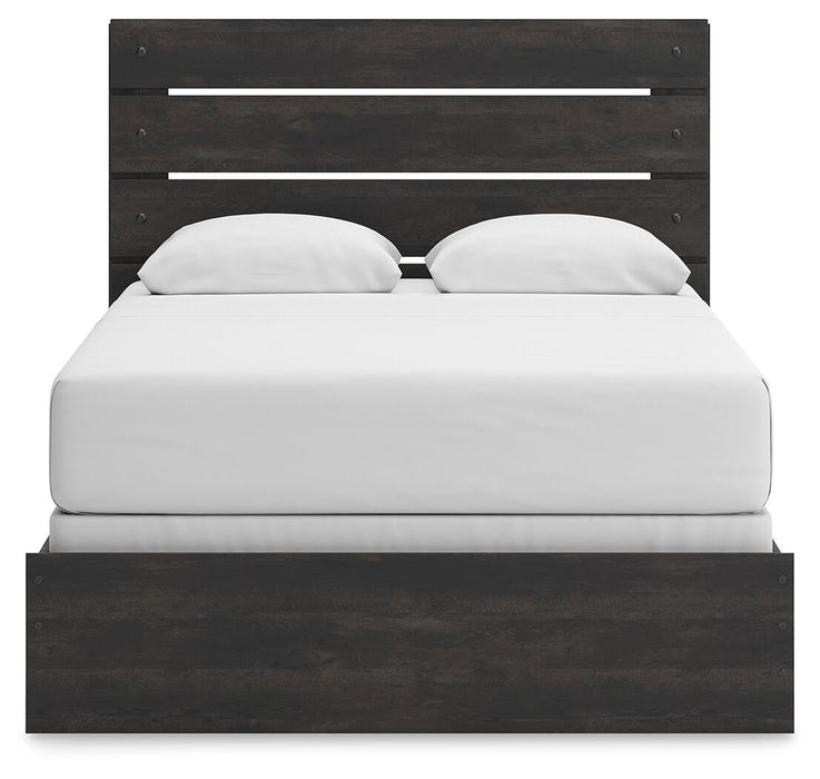 Delmorta Queen Panel Bed, Dresser, Mirror and Nightstand