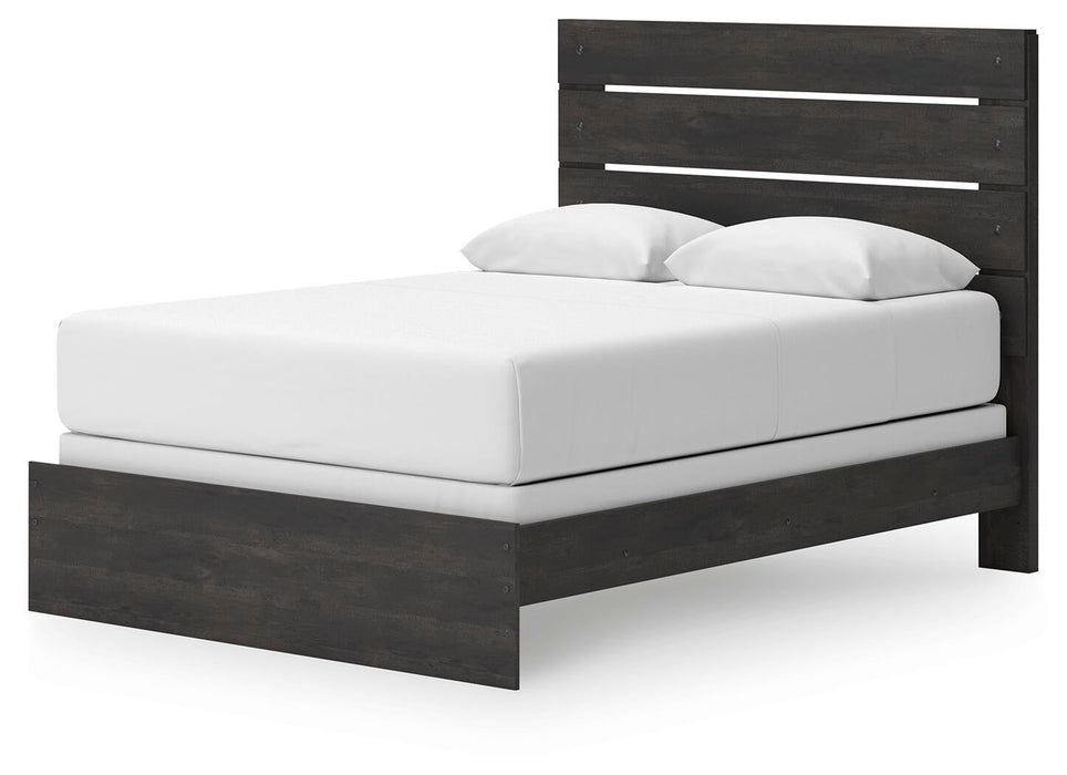Delmorta Queen Panel Bed, Dresser, Mirror and Nightstand